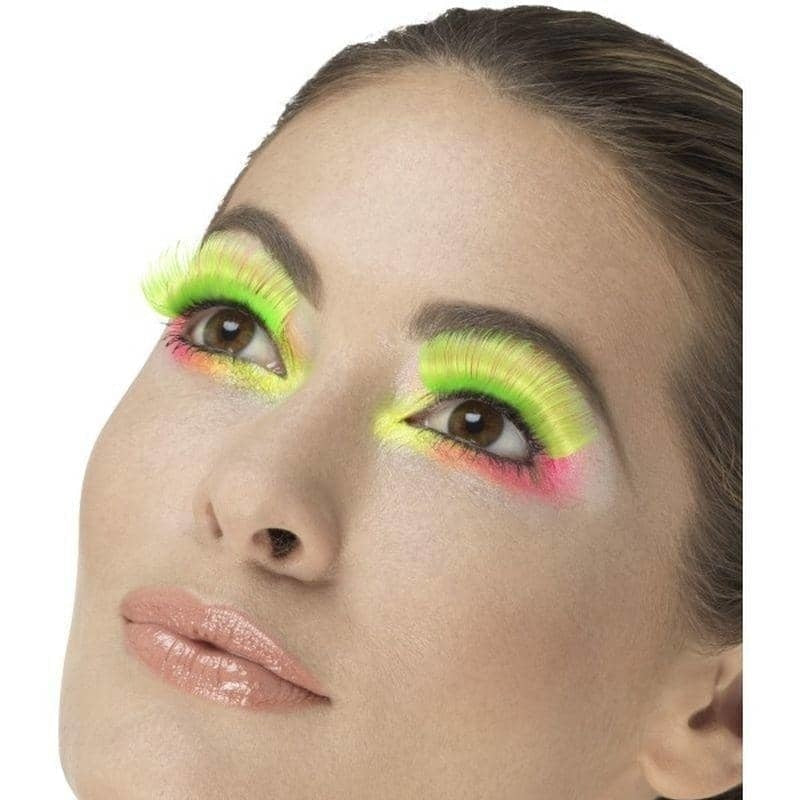 80s Polka Dot Eyelashes Adult Neongreen main image 0