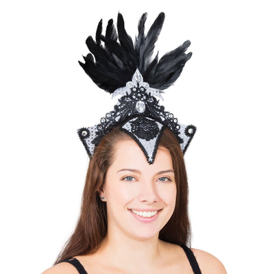 Burlesque Headpiece Silver Black_1 BA2125