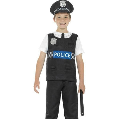 Cop Costume Kids Black White_1