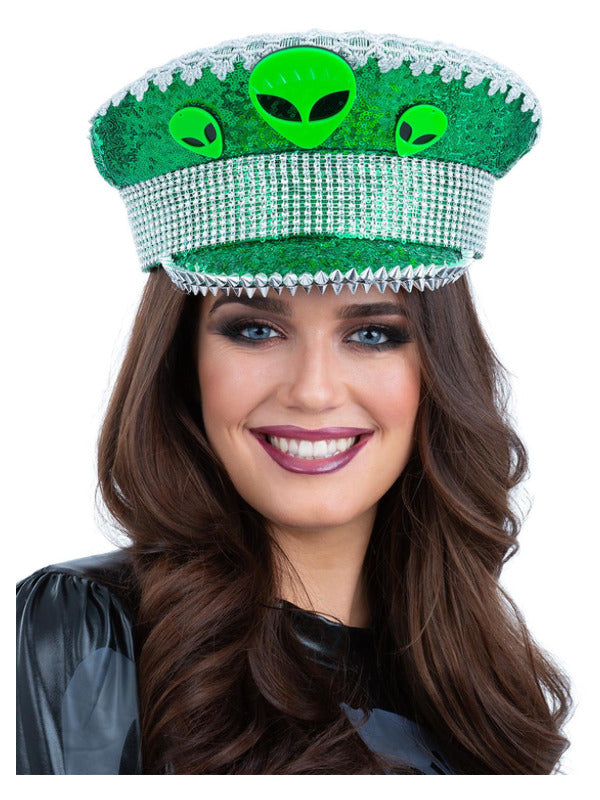 Alien Sequin Captains Hat Green Heads – Mad Distribution Costumes Australia