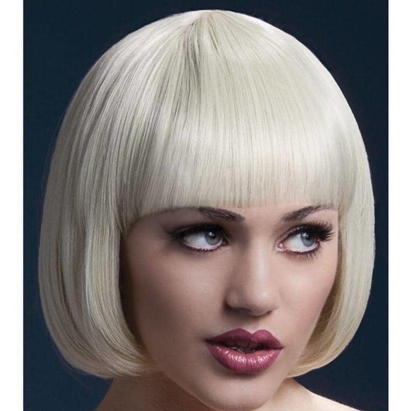 Fever Mia Wig Adult Blonde Short Bob with Fringe 25cm Flapper Hair