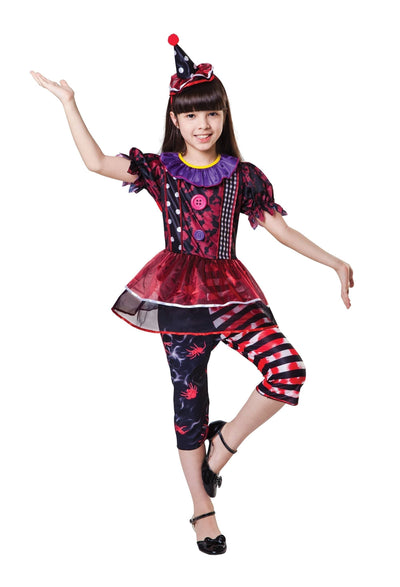 Halloween Clown Girl Large Children's Costume Female To Fit Child Of Height 134cm 146cm_1