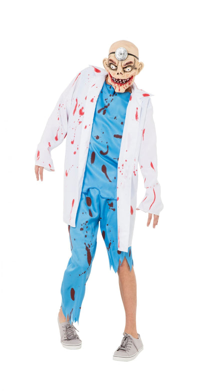 Mad Surgeon Coat Tousers + Mask Adult Costume Male Chest Size 44"_1
