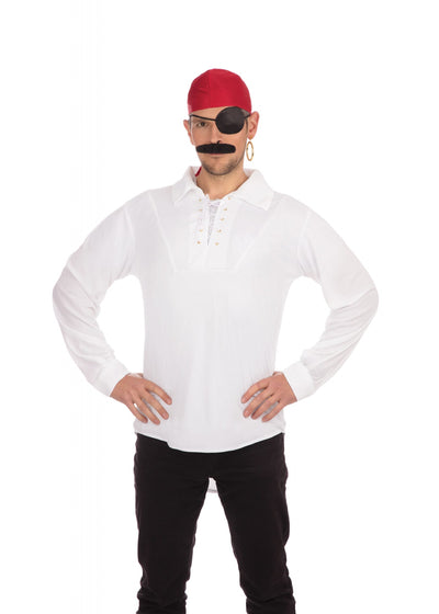 Mens Pirate Shirt White Adult Costume Male Halloween_1