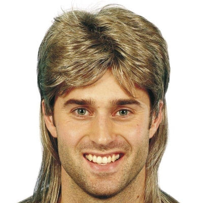Mullet Wig Brown with Blonde Highlights_1