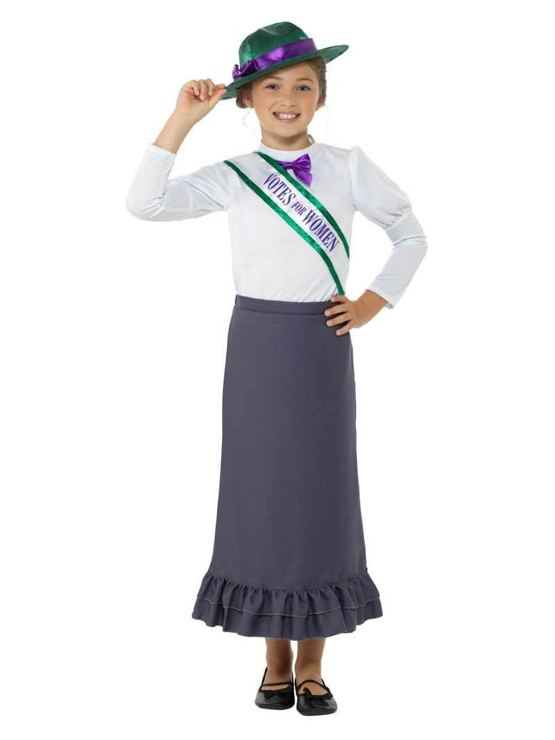 Victorian Suffragette Costume Kids Grey_4