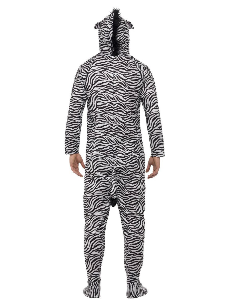 Zebra Costume Adult Black White Jumpsuit_4