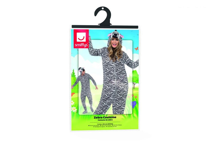 Zebra Costume Adult Black White Jumpsuit_6
