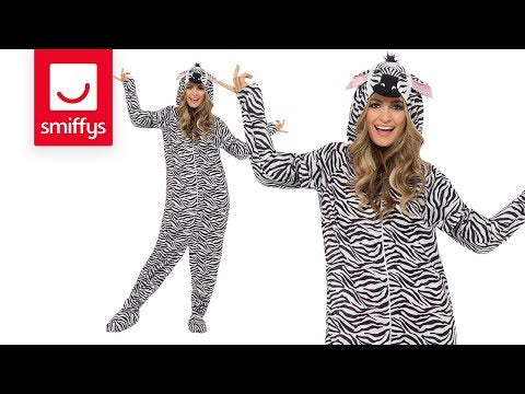 Size Chart Zebra Costume Adult Black White Jumpsuit