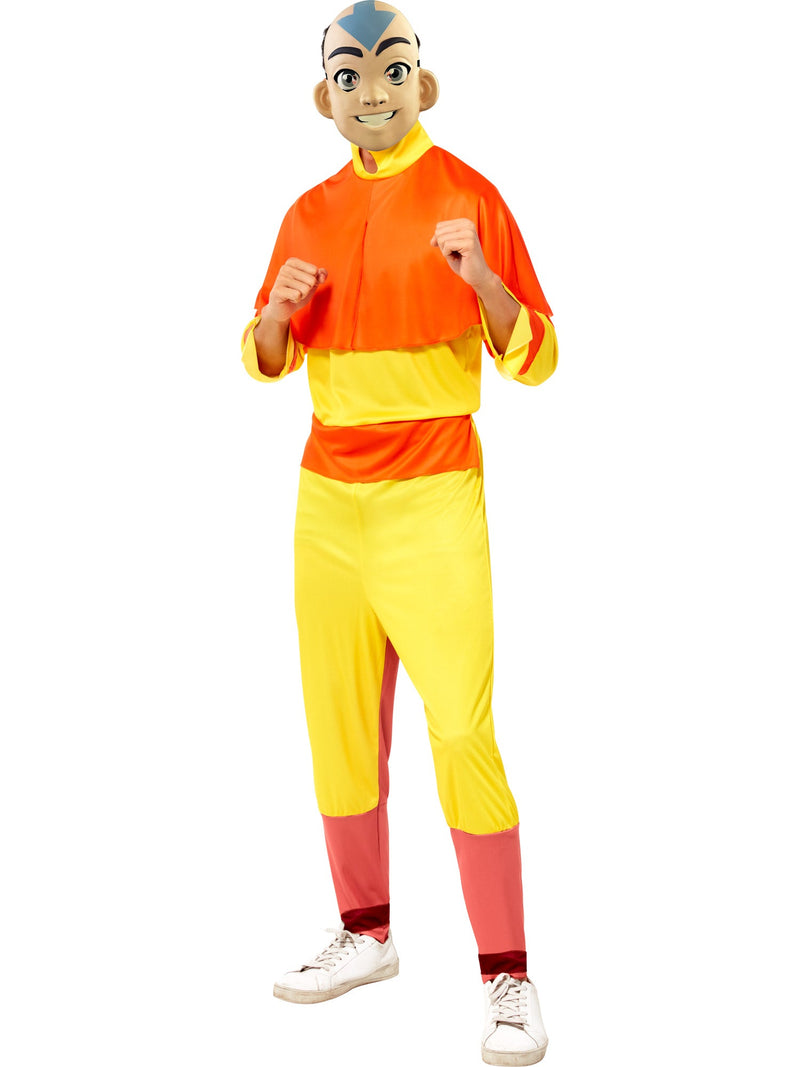 Avatar The Last Airbender Aang Costume Jumpsuit with Cape and Mask