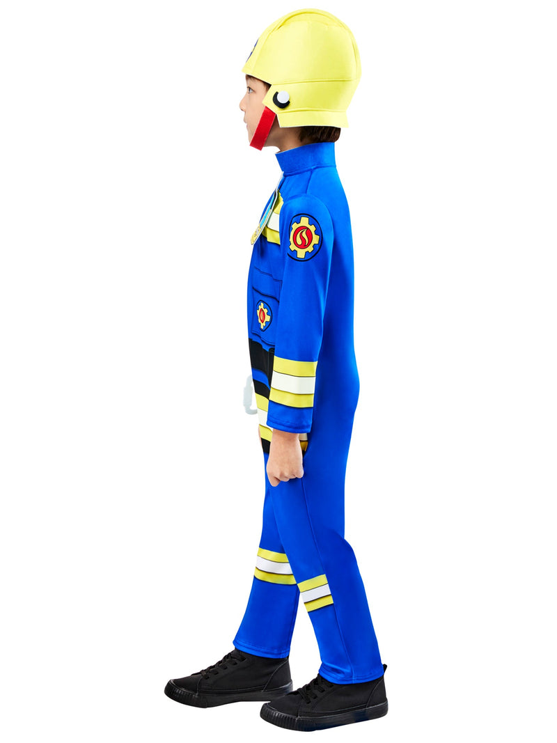 Kids Fireman Sam Costume with Yellow Helmet