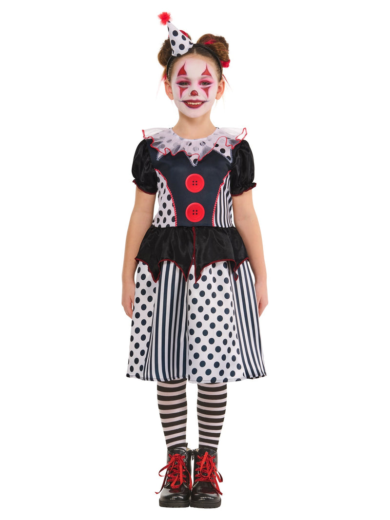 Monochrome Clown Dress for Girls