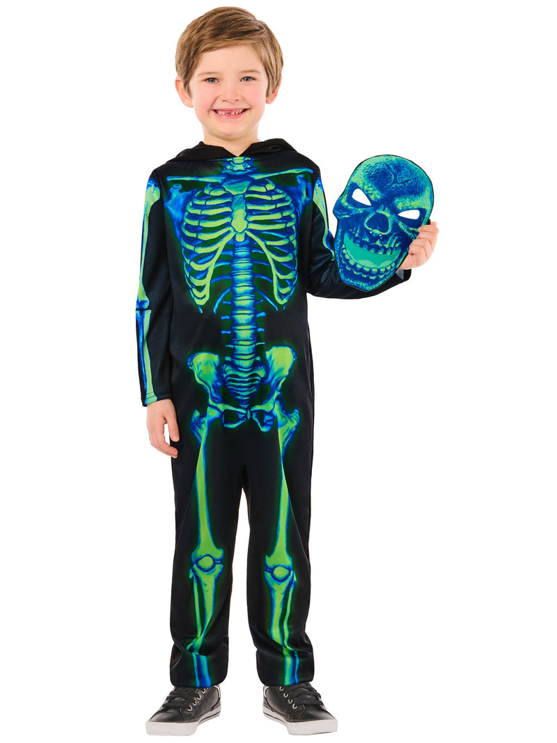 Neon Green Skeleton Costume for Kids