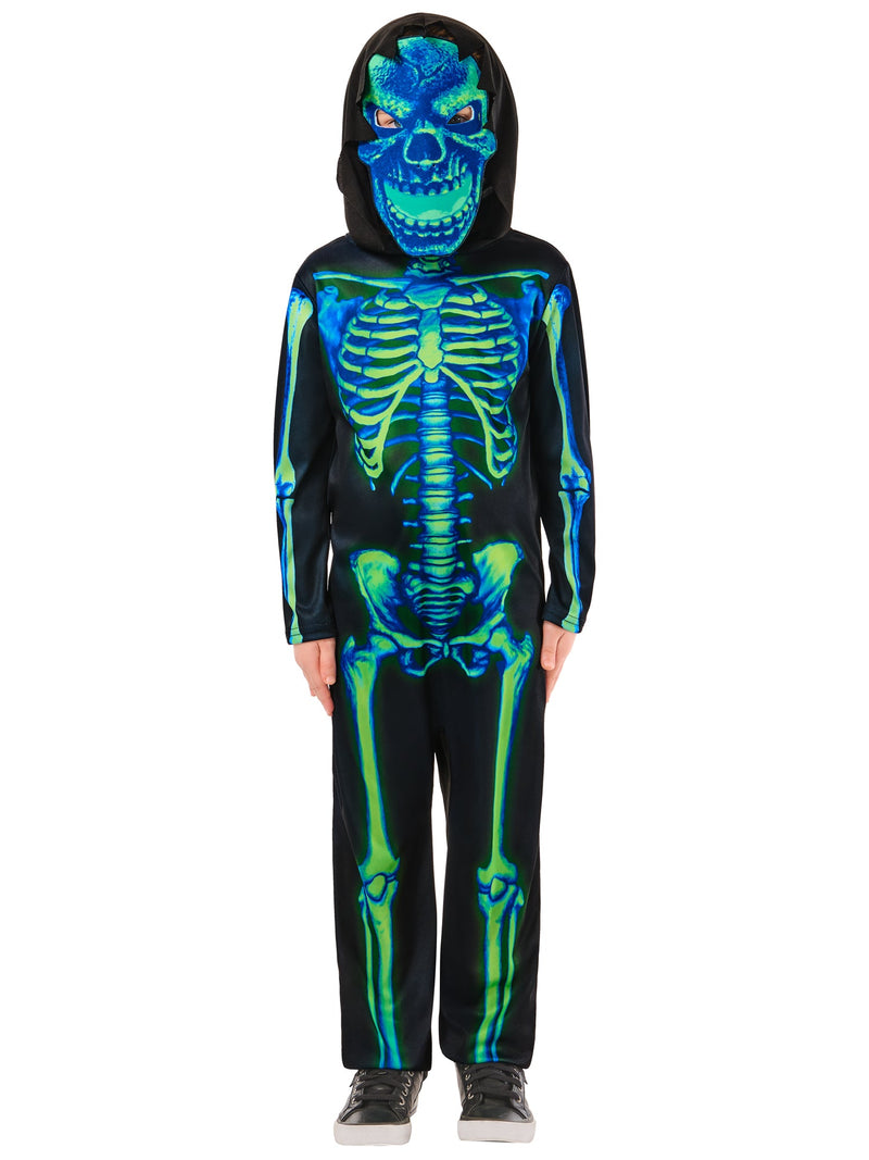 Neon Green Skeleton Costume for Kids