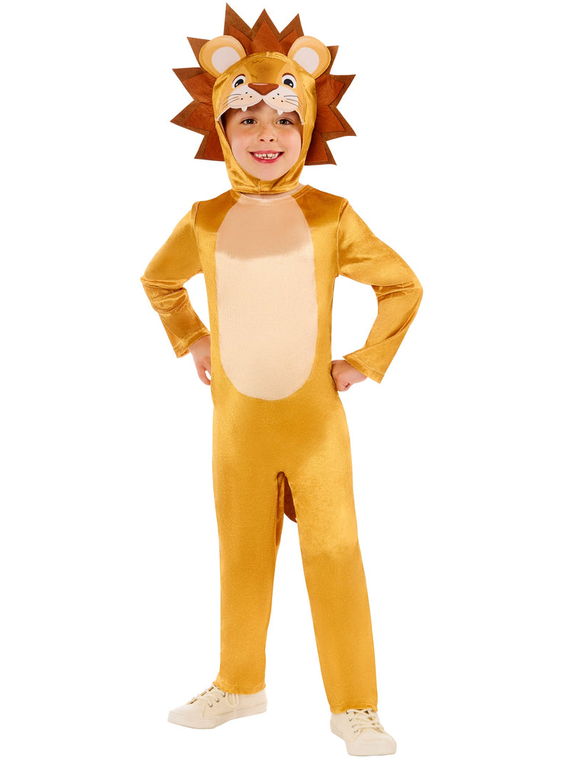 Lion Jumpsuit with Hooded Headpiece and Detachable Tail for Kids