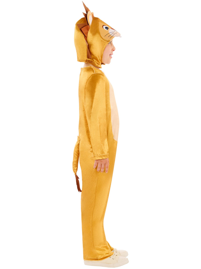 Lion Jumpsuit with Hooded Headpiece and Detachable Tail for Kids