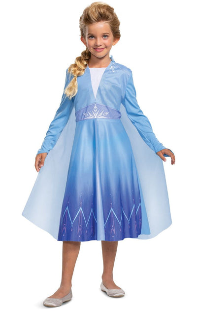 Elsa Travelling Frozen Costume Child Disney Blue Dress Cape Smiffys sm-129309 1