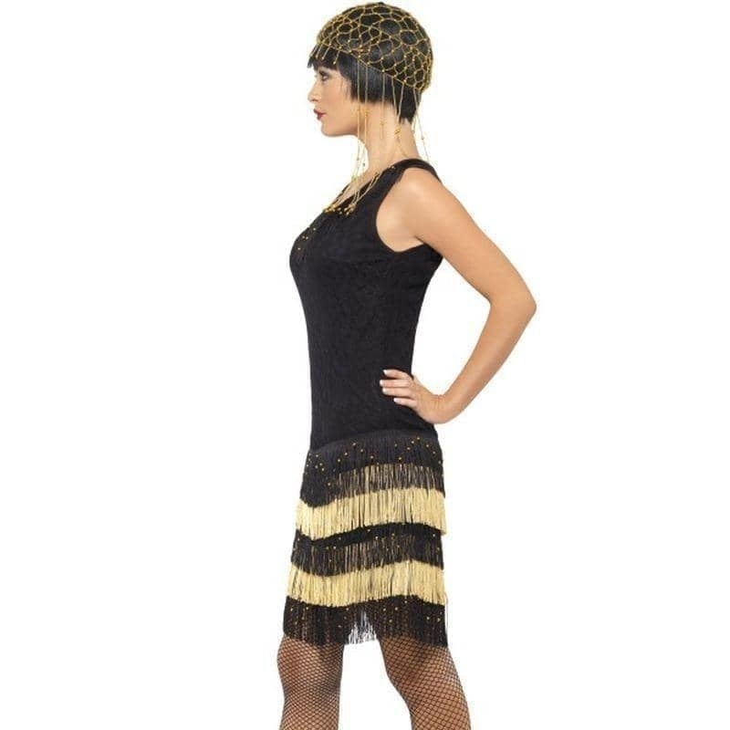 1920s Fringed Flapper Costume Adult Black_3 sm-33676S