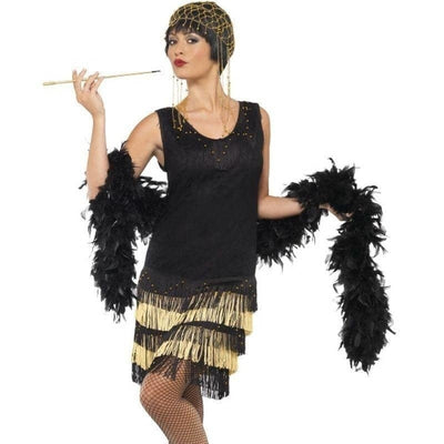 1920s Fringed Flapper Costume Adult Black_1 sm-33676M