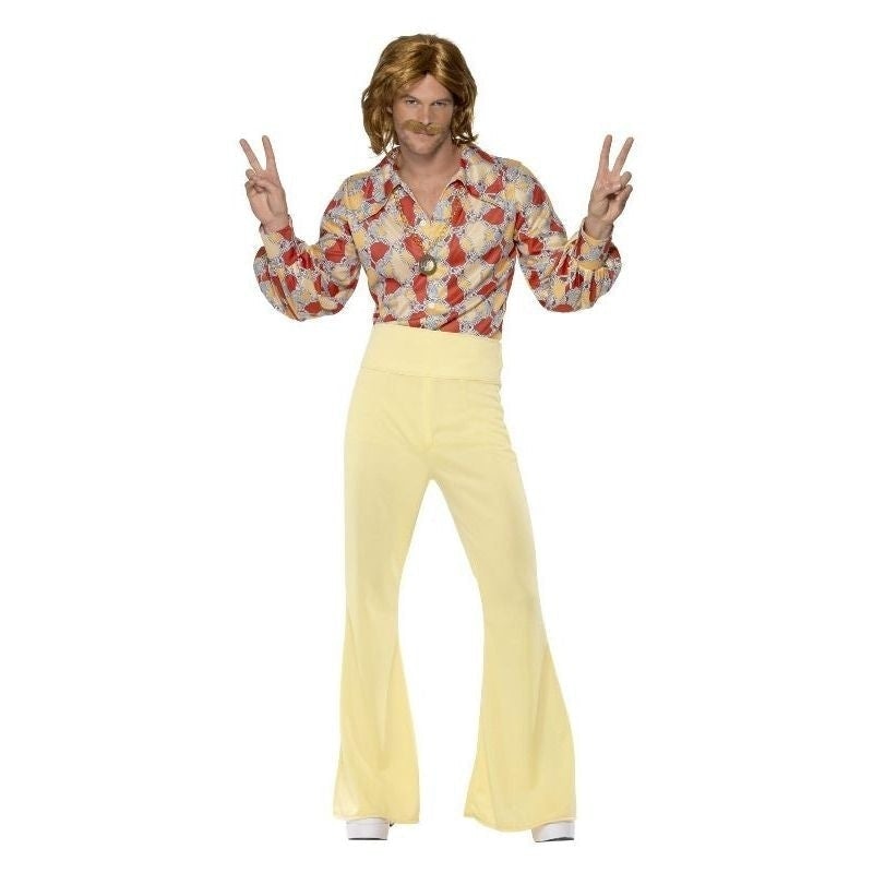 1960s Groovy Guy Costume Adult Tan Red_3