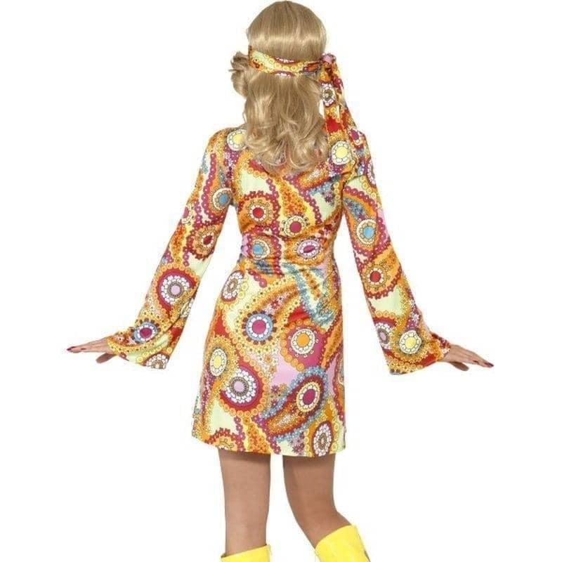 1960s Hippy Costume Adult Multi Coloured Dress Heaband