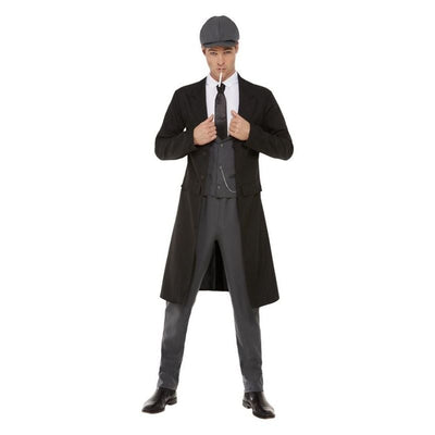 20s Gangster Costume Peaky Blinders Shelby Adult Black Grey_1