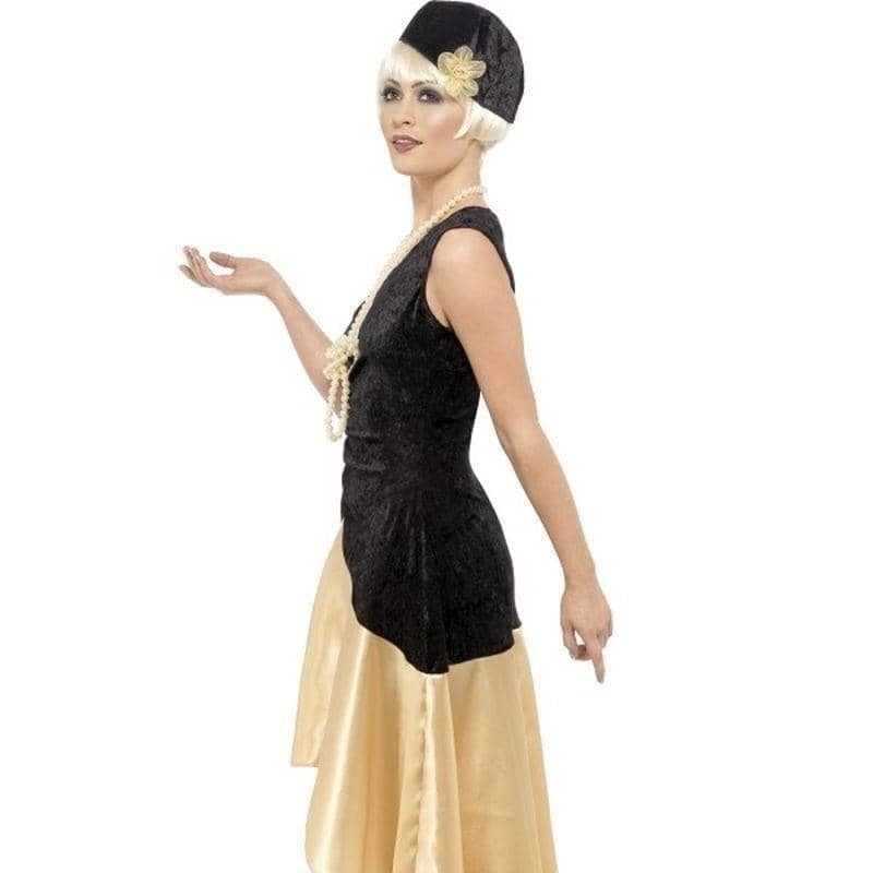 20s Gatsby Girl Costume Adult Black Gold_3 sm-33368X1