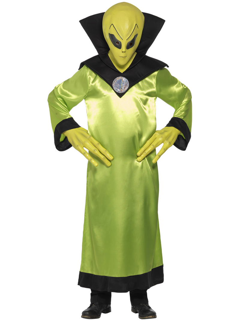 Alien Lord Costume Adult Robe Green Black Glow In The Dark