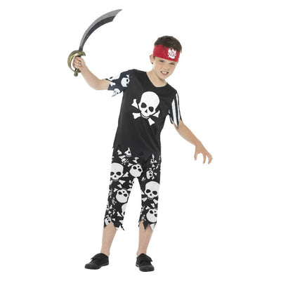 Rotten Pirate Boy Costume Black & White Child 1