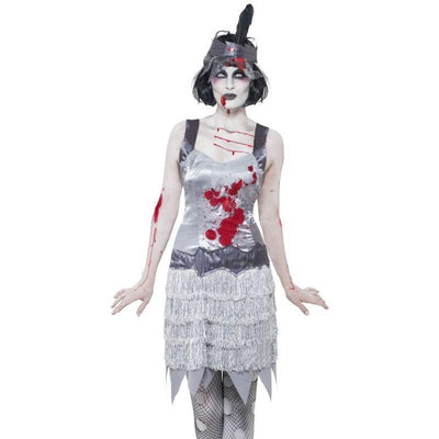 Zombie Flapper Dress Costume Adult Grey_1 sm-23213L