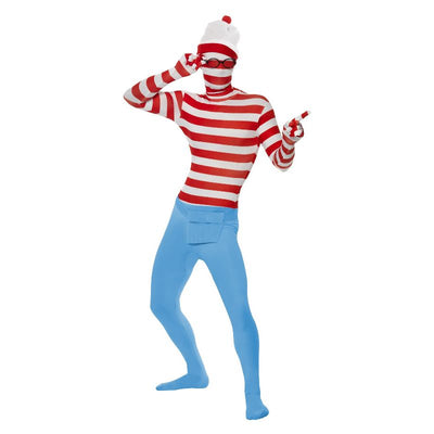 Where's Wally? Second Skin Costume Red & White Adult_1 sm-24243M
