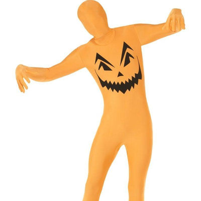 Pumpkin Second Skin Costume Adult Orange Black_1 sm-24614M