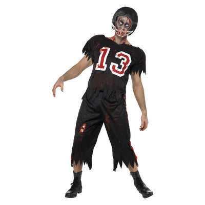High School Horror American Footballer Costume Bl Adult Black_1 sm-32908S