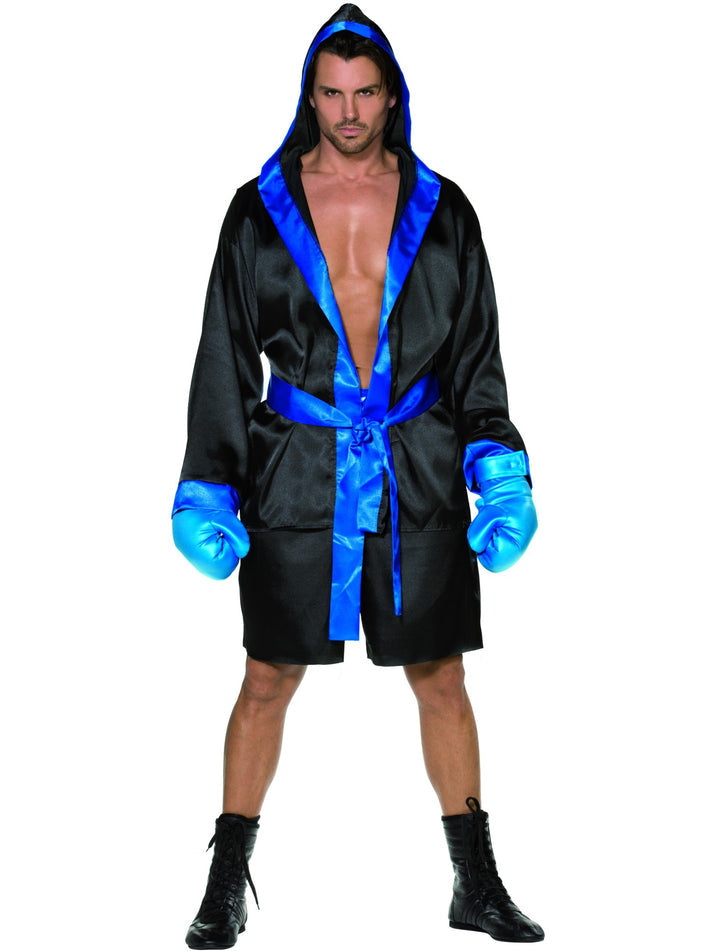 Boxer Costume Adult Black Blue Robe and Shorts Belt and Gloves – Mad ...