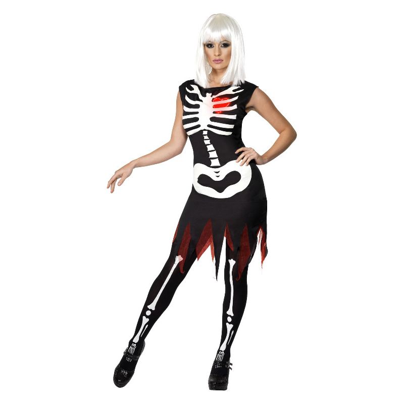 Bright Bones Glow in the Dark Costume Black Adult 1