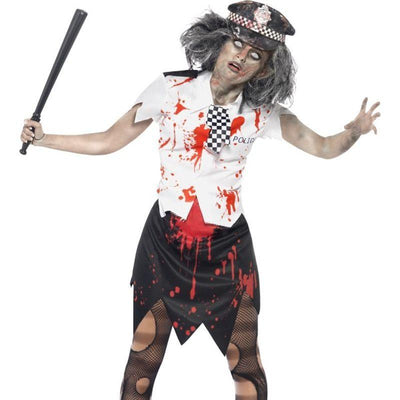 Zombie Policewoman Costume Adult White Red Black_1 sm-38881M