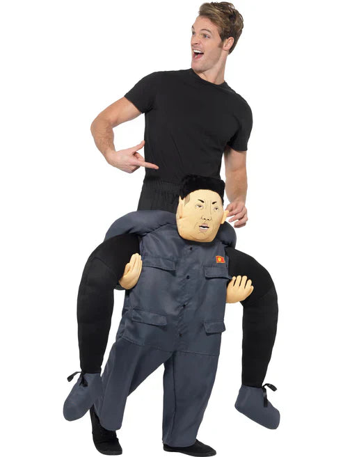 Piggyback Dictator Costume Grey One Piece Suit with Mock Legs