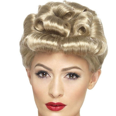 40s Vintage Wig Adult Blonde Curls_1