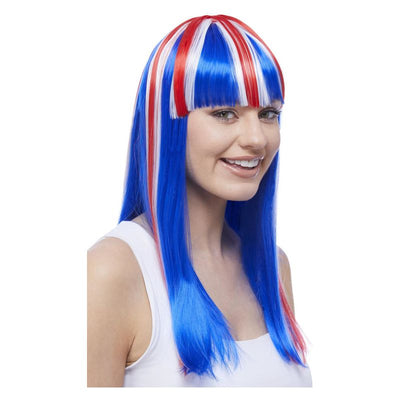 Union Jack Glamourama Wig Adult Blue White Red_1 sm-42344