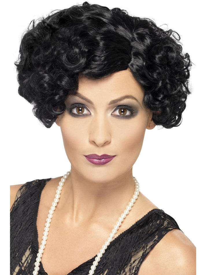 20s Flirty Flapper Wig Adult Black Short and Wavy Costume Hair – Mad ...
