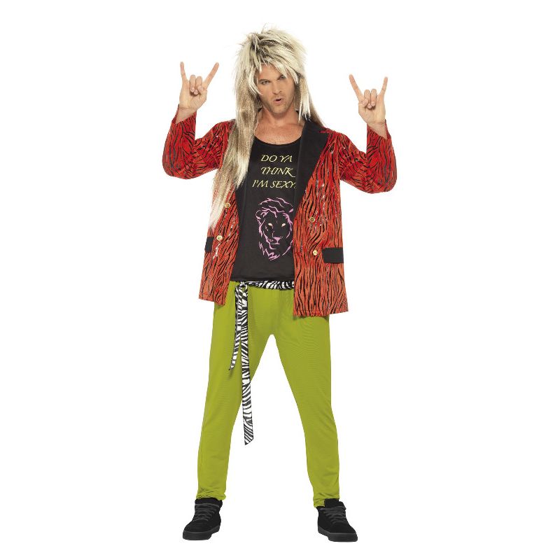 80s Rock Star Costume Adult Size Chart