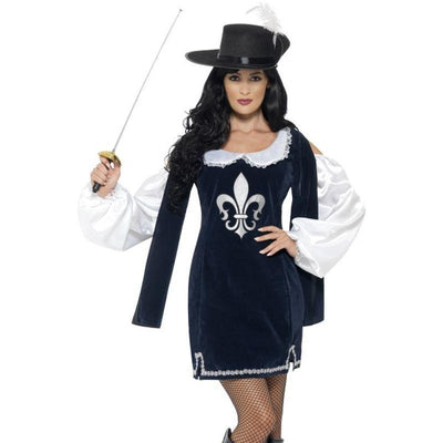 Musketeer Female Costume Adult Blue_1 sm-43416M