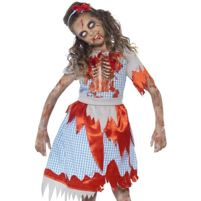 Zombie Country Girl Costume Kids Blue_1 sm-44284M