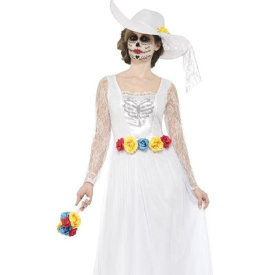 Day Of The Dead Skeleton Bride Costume Adult White_1 sm-44657X1