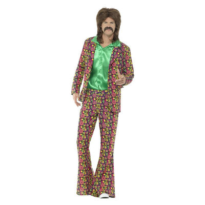 60s Psychedelic CND Suit Multi-Coloured Adult Size Chart