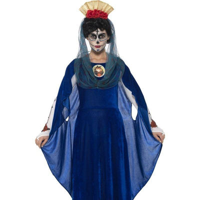 Day Of The Dead Sacred Mary Costume Adult Blue_1 sm-44934X1