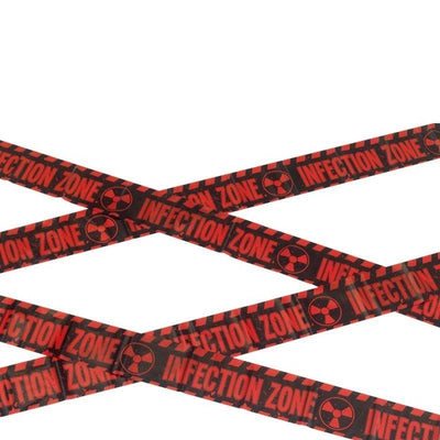 Zombie Infection Zone Caution Tape Adult Red Black_1 sm-47021