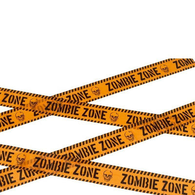Zombie Zone Caution Tape Adult Orange Black_1 sm-47022