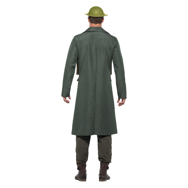 WW2 British Office Costume with Trench Coat Gree Adult 2