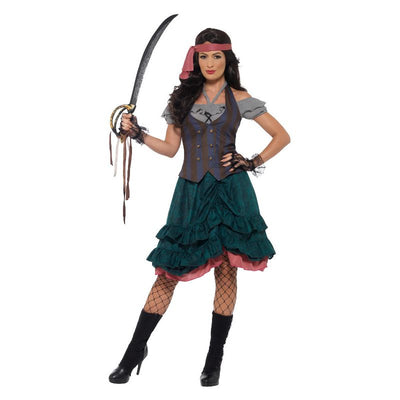 Deluxe Pirate Wench Costume Multi-Coloured Adult 1